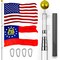G128 Combo Pack: 25 Ft Telescoping Aluminum Flagpole (Silver) & American and Georgia Flags 3x5 Ft, Both ToughWeave Series Embroidered Polyester | Pole with Flags Included